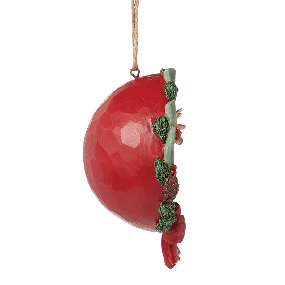 Santa and Reindeer Wreath Ornament