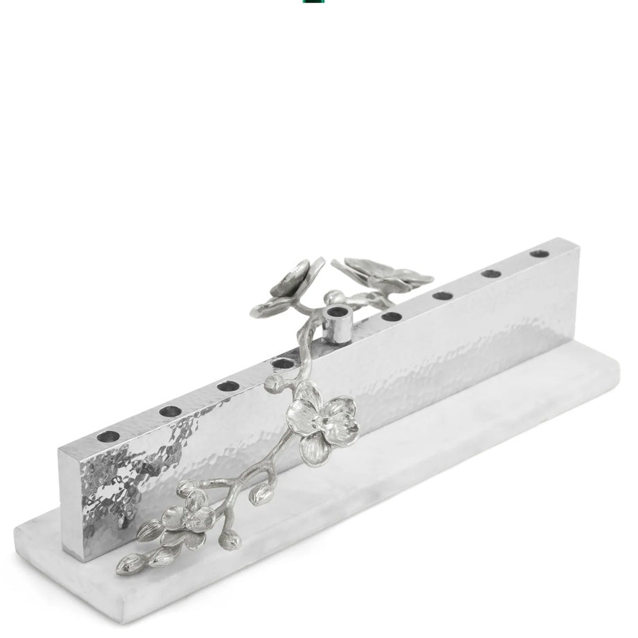 White Orchid Menorah