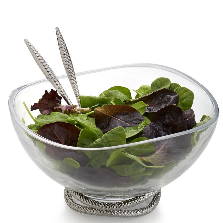 Braid Salad Bowl with Servers