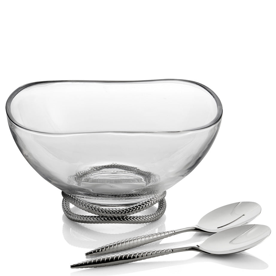 Braid Salad Bowl with Servers