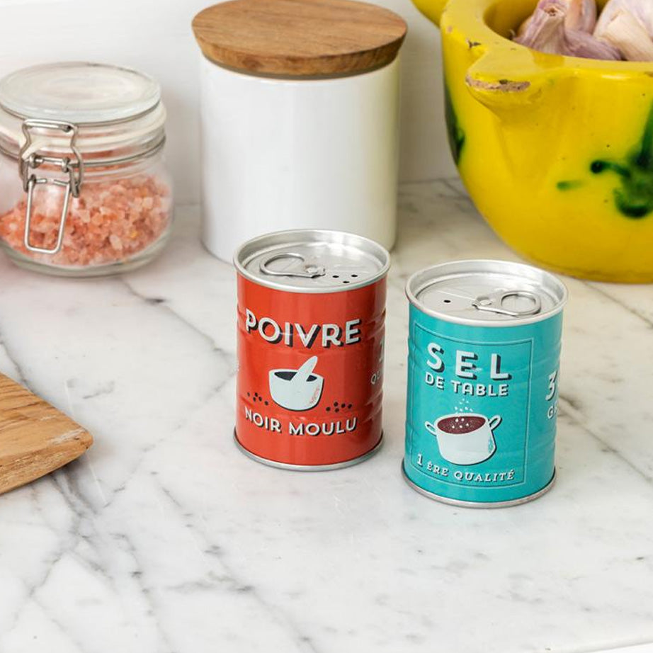 Vintage-Style Tin Salt & Pepper Shakers